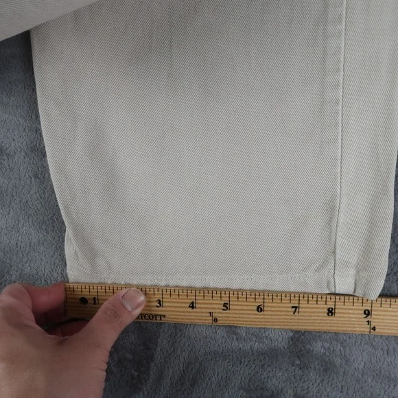 Vintage 90s Anchor Blue Mens Size 38x30 Baggy Jeans Denim Beige Skate Grunge - Picture 14 of 16